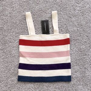 NWT Moon & Madison Red and Cream Striped Sweater Knit Top - Size S